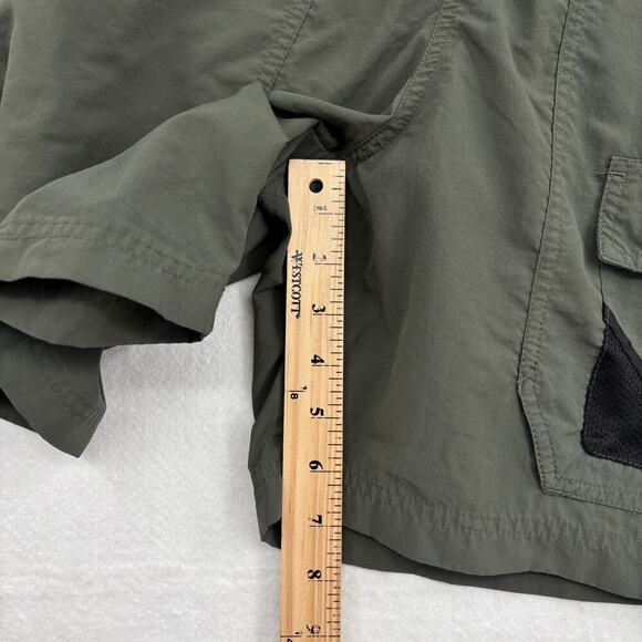 Eddie Bauer Sport Nylon Shorts Mens Size M Tall Green Mesh Brief Lining Belted - Picture 10 of 11